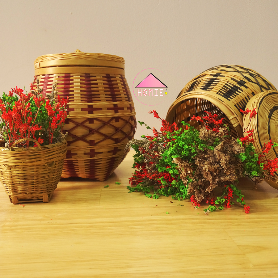 Bình tre bụng bầu trang tri sang trọng