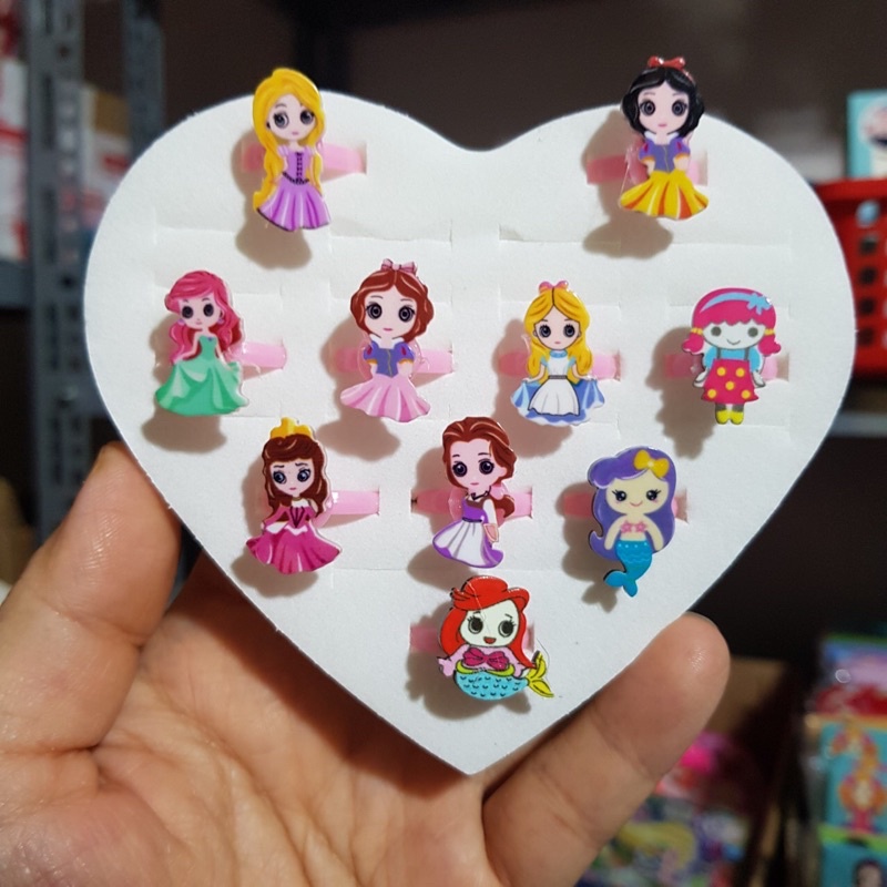 Set 10 nhẫn hình công chúa siêu xinh cho bé