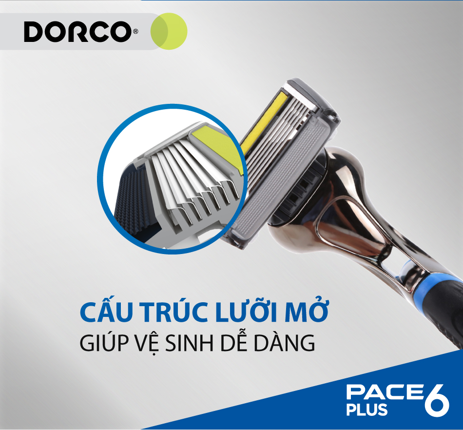 Dao cạo râu 6 lưỡi DORCO PACE 6 Plus (6 lưỡi + đầu cắt tóc mai)