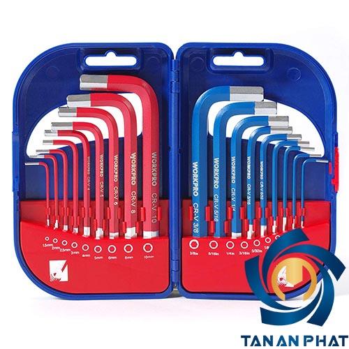 Bộ lục giác ngắn WORKPRO W022010, 18 chi tiết