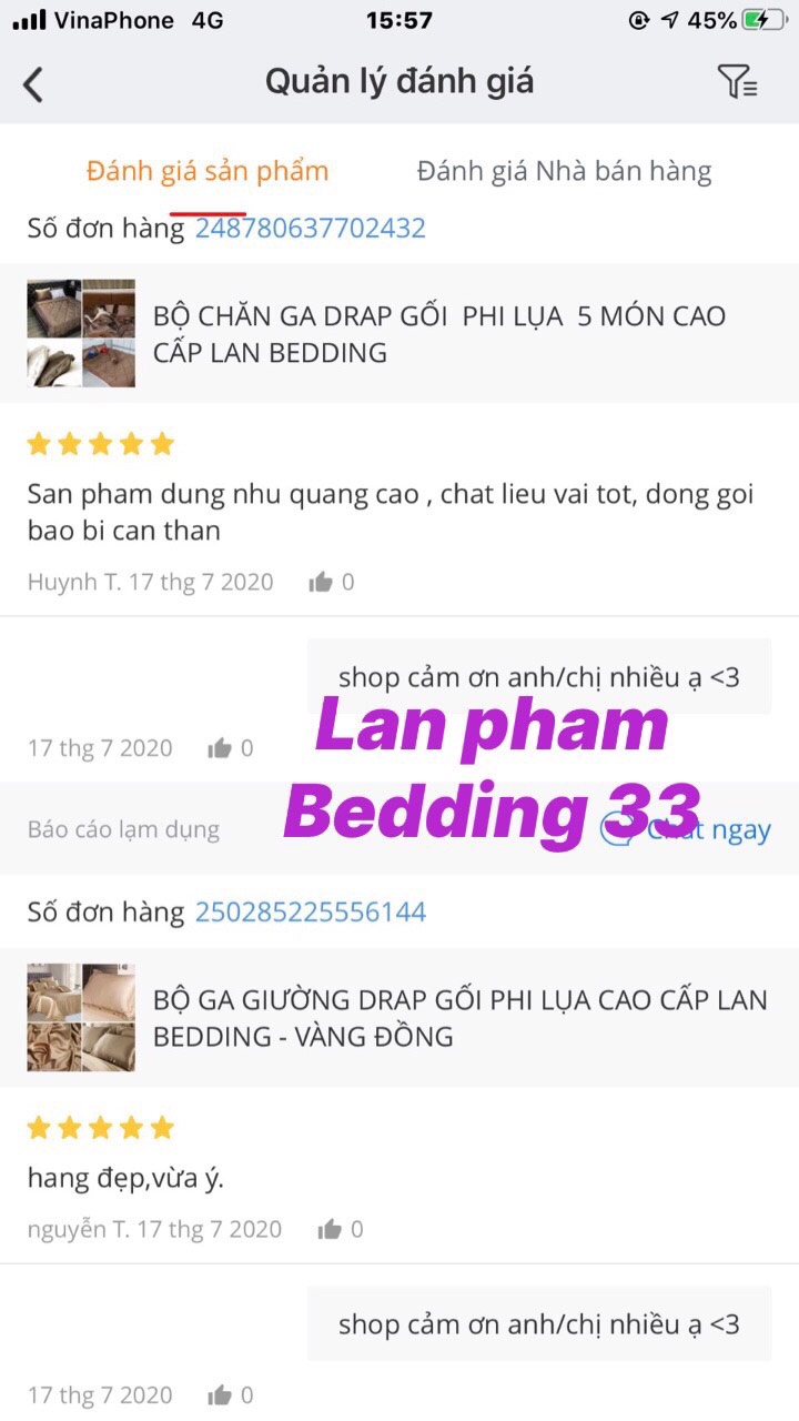 ( Lụa Loại 1) Ga - Drap Giường Lẻ Phi Lụa Lan Pham Bedding - Màu Vàng Đồng