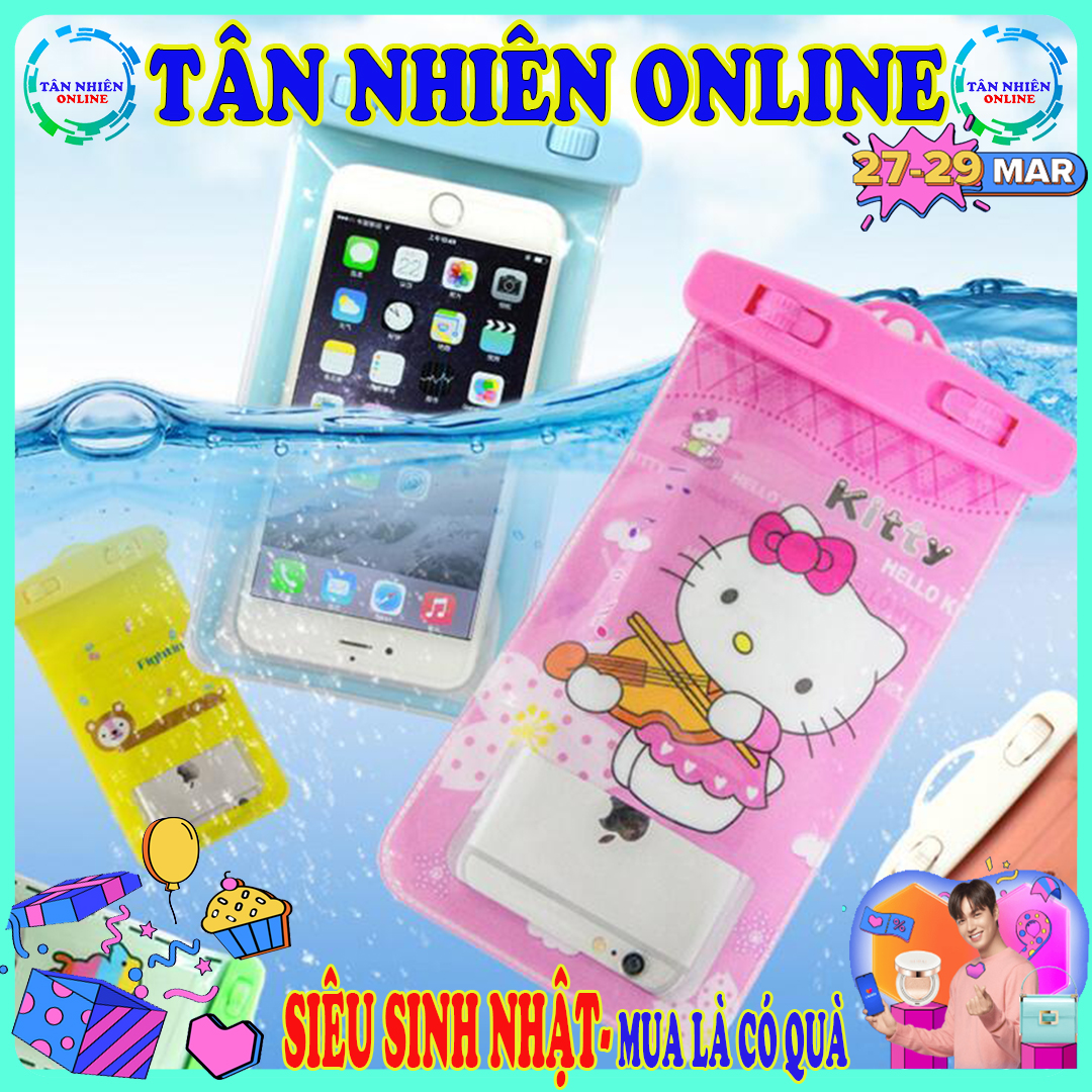 Túi đựng điện thoại chống nước nhiều hình xinh xắn, có dây đeo, thoải mái bơi lội không lo điện thoại bị ướt