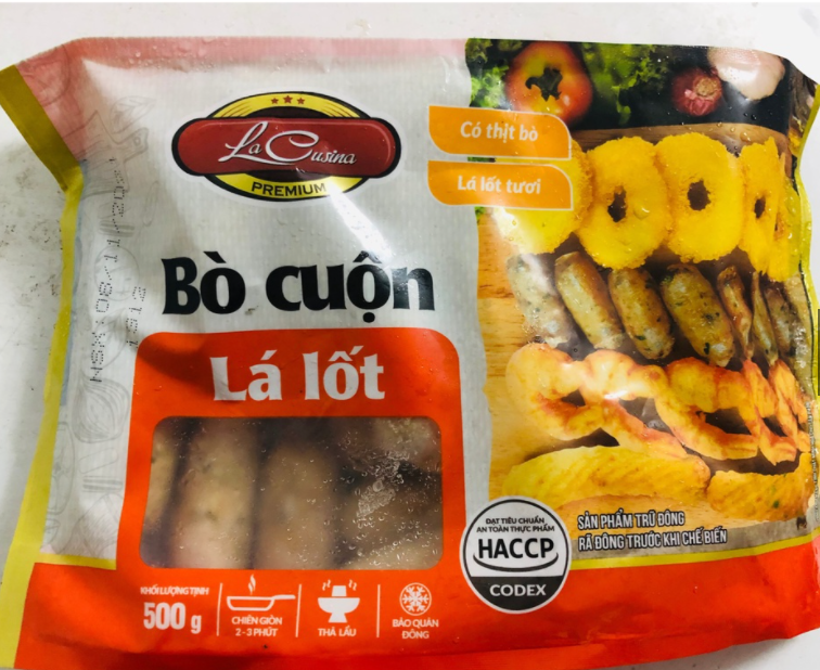 bò cuộn lá lốt Lacusina gói 500g