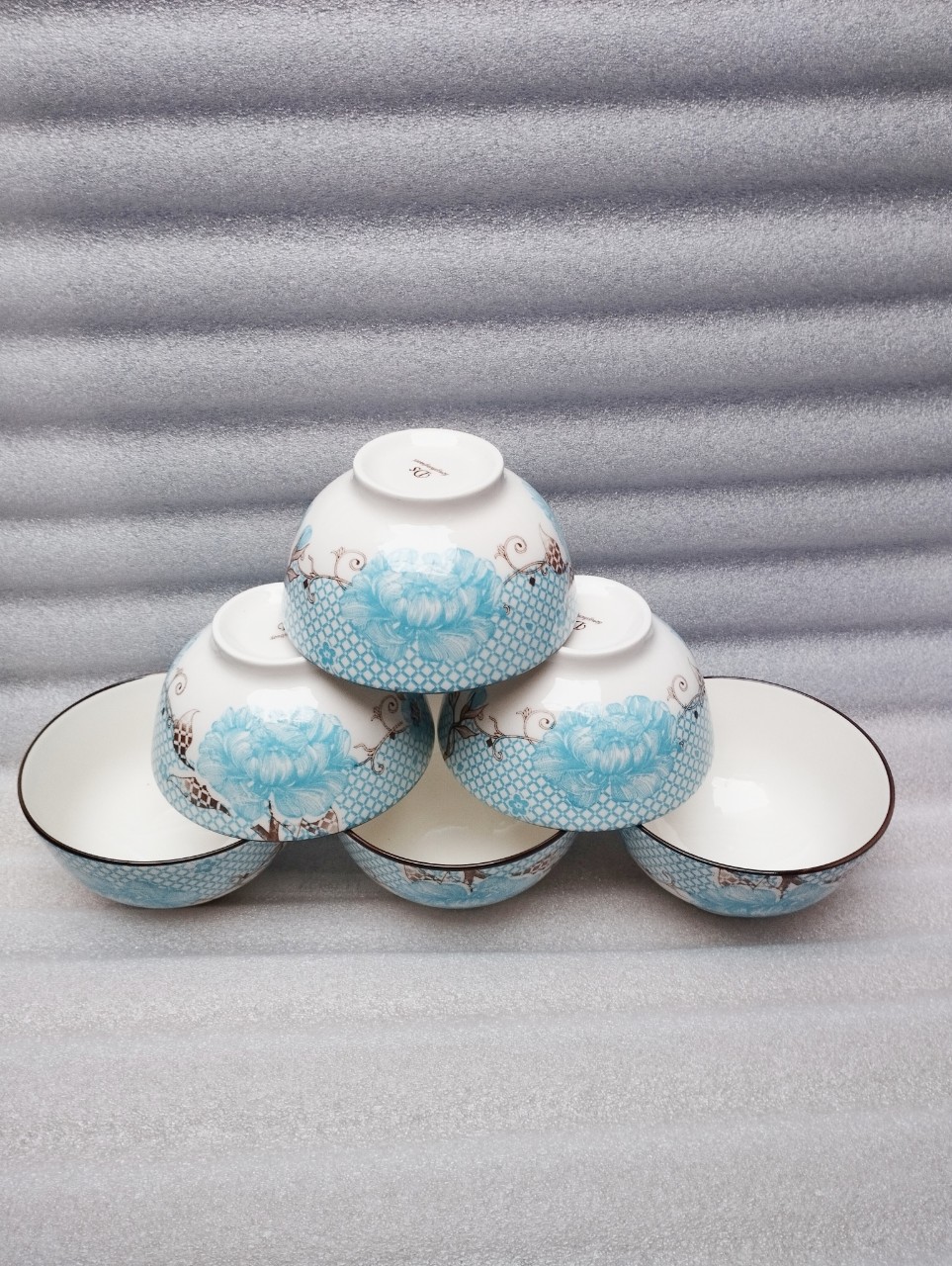 Combo 10 chén hoặc 5 chén sứ ăn cơm hoa xanh 11.5cm GL46