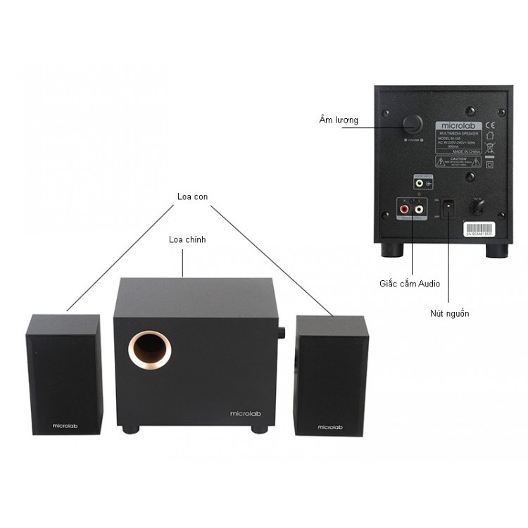 Bộ Loa máy tính Microlab M105 2.1 - Hàng Chính Hãng