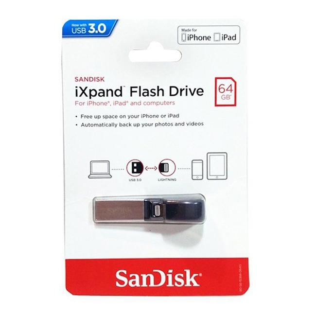 USB lighting 3.0 SanDisk iXpand Mini Flash 64GB cho iphone, ipad