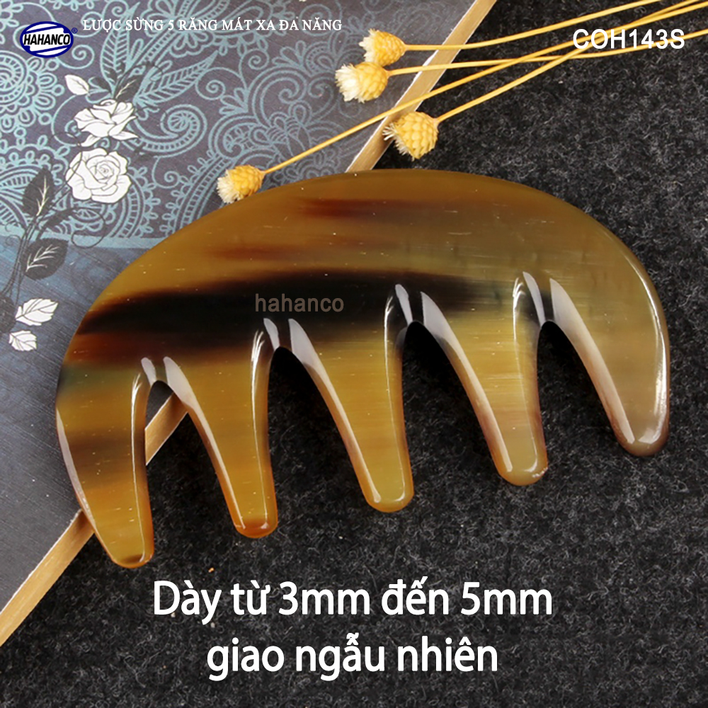 Lược sừng răng thưa thần thánh Massa đầu giúp lưu thông máu đả thông kinh mạch /HAHANCO