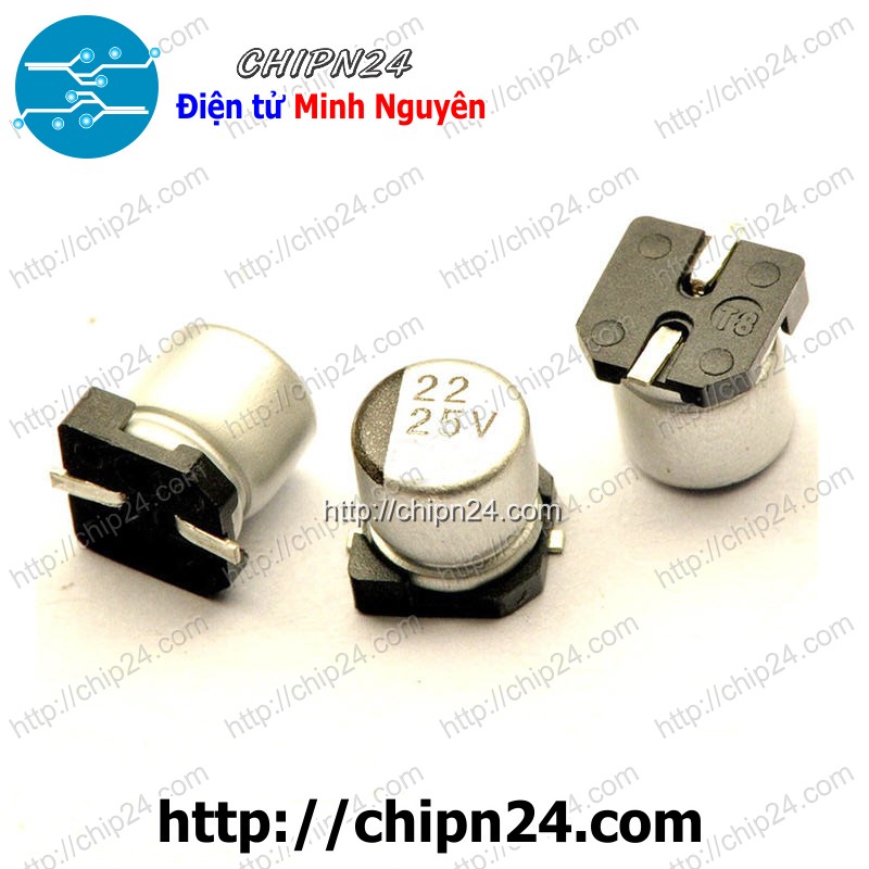 Tụ nhôm 22uf 25v 5x5.4mm