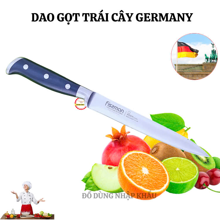 Dao gọt trái cây nhập khẩu từ Liên Bang Đức bằng thép trắng đúc nguyên khối không gỉ