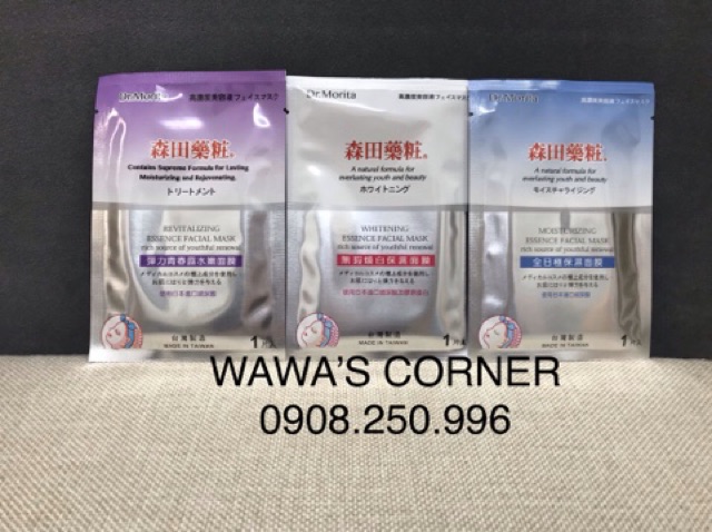 MIẾNG LẺ MẶT NẠ DR MORITA CÁC LOẠI