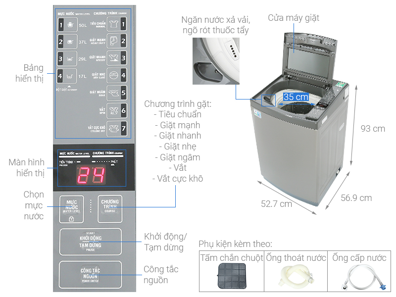 [TRẢ GÓP 0%] Máy Giặt Aqua 8 Kg AQW-KS80GT.S (Giá áp dụng giao tại HN, HCM& các tỉnh liên hệ shop)