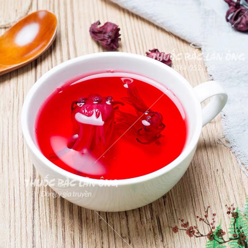 Hoa atiso đỏ nguyên bông 100g, hoa bụp giấm, hibicus, pha trà, nấu siro, thanh nhiệt, giải khát
