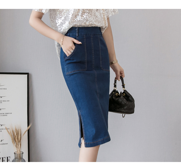 [HCM]Chân váy jean bút bì ngang gối Quảng Châu cho nữ CV178