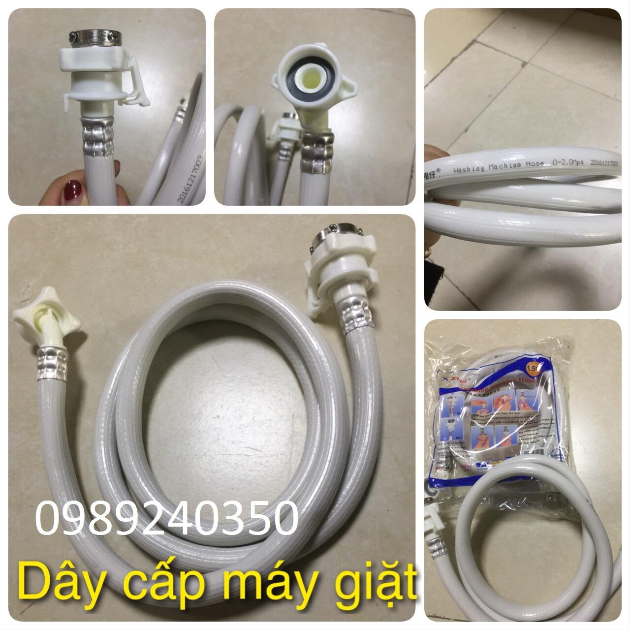 Dây Cấp Nước Máy Giặt Dài 2m (1 Đầu Bắt Ốc - 1 Đầu Ren)