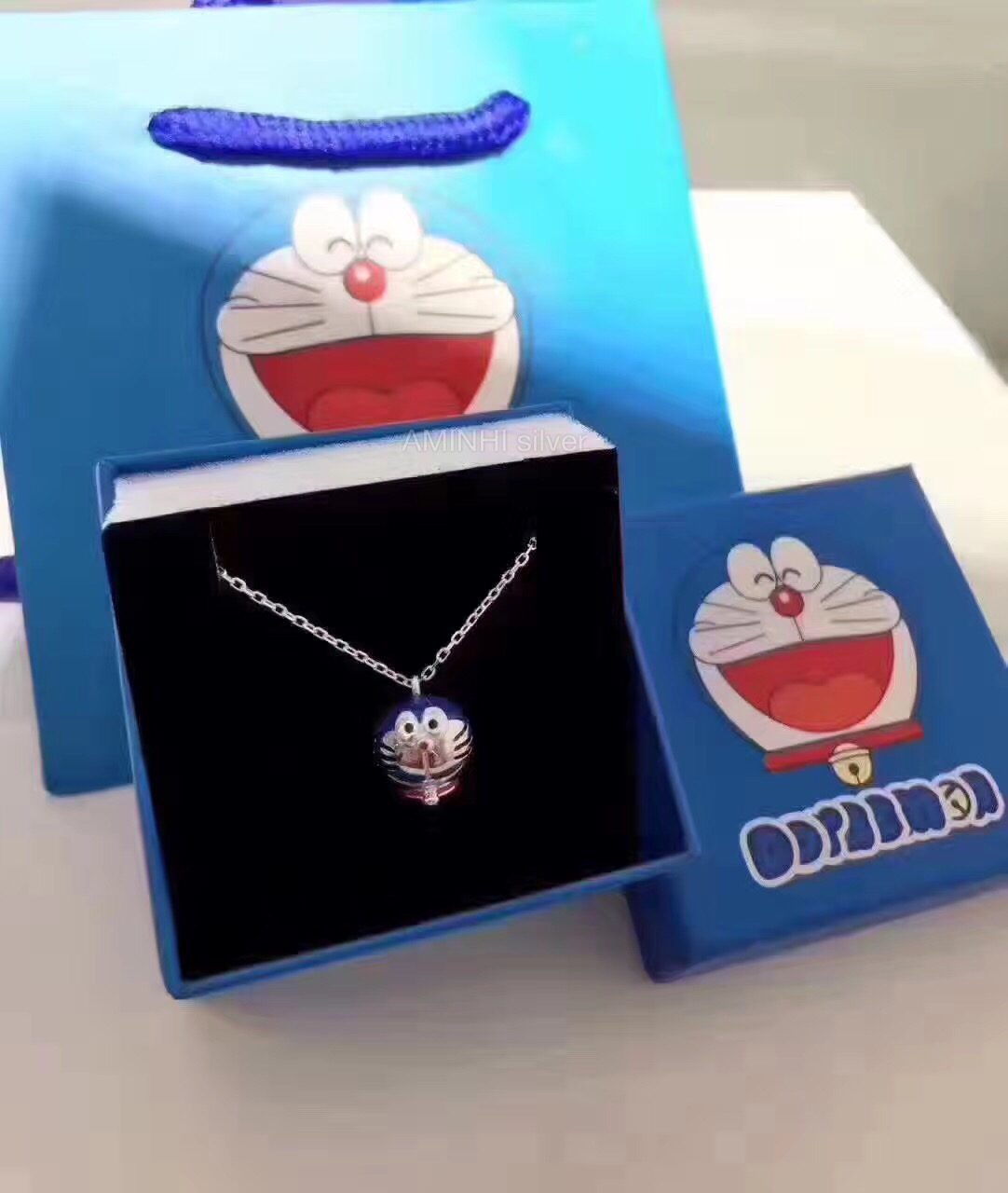 Dây chuyền Bạc 925 Doraemon đáng yêu (HY01684)