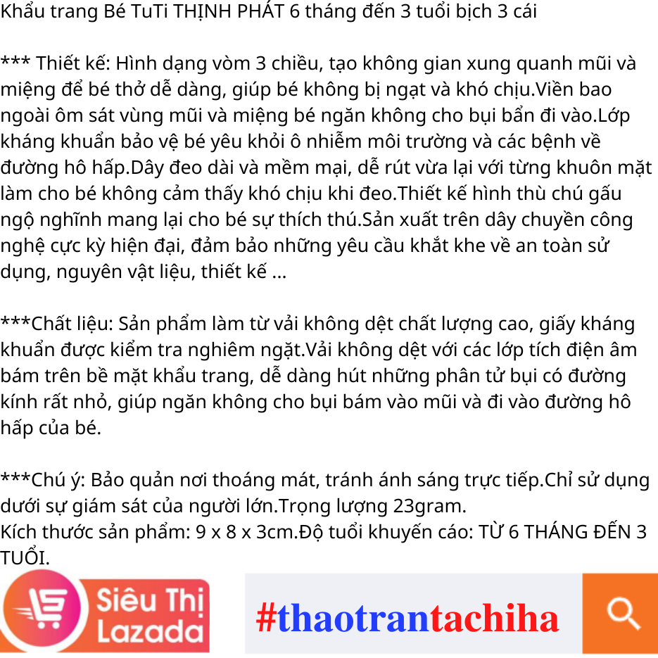 📢 #KHẨU_TRANG_GẤU_CHO_BÉ - [5000đ /chiếc] - 6 tháng tuổi++ #thaotrantachiha (っ◔◡◔)っ ❤
