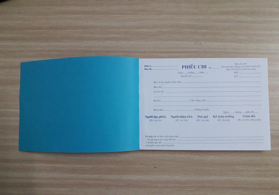 Phiếu chi 1 liên dày  ( cuốn / 100 tờ) (khổ 13 x 19 cm )
