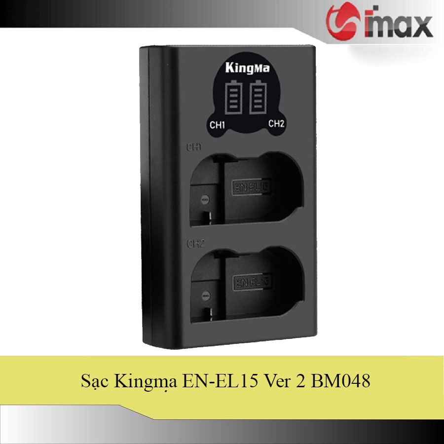 Sạc đôi kingma en-el15 có vạch hiển thị
