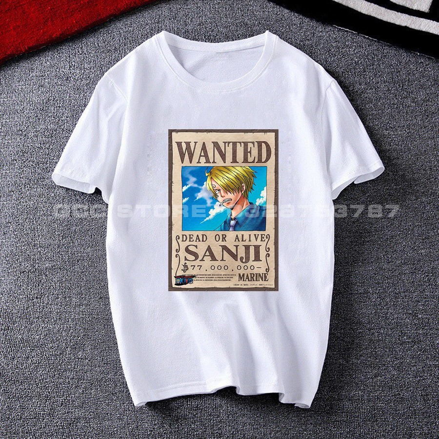 [HCM]ÁO THUN ONE PIECE WANTED NAM NỮ (TRẮNG) Anam Store