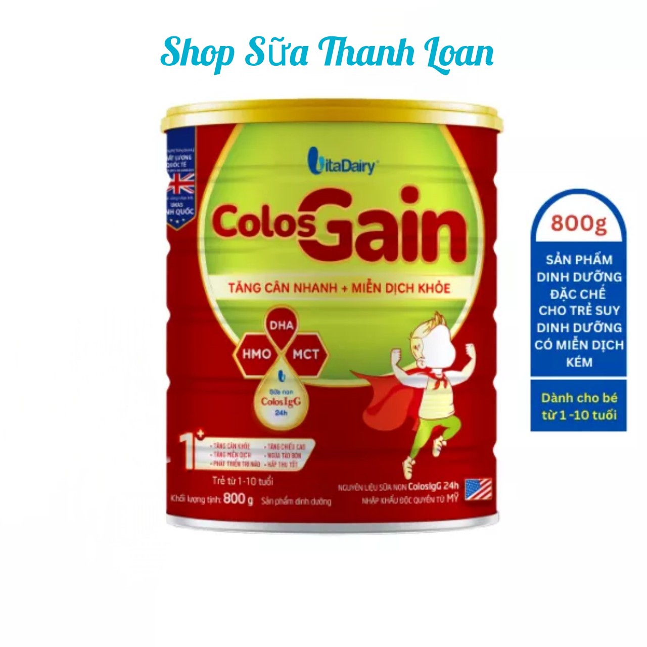 (Scan Qr Code - Earn Coins) Vitadairy Colos Gain 1+ Powdered Milk 800g.