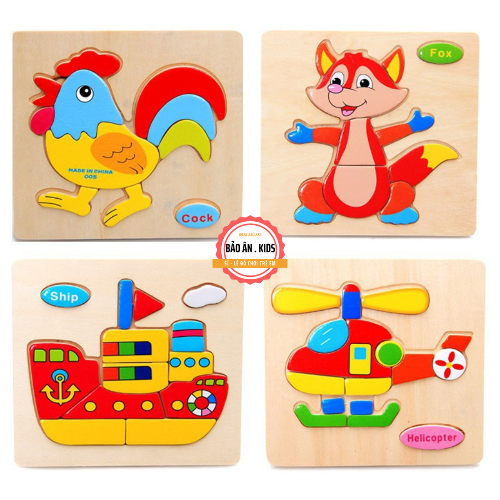 ĐỒ CHƠI GỖ - TRANH GHÉP GỖ TRANH 3D CHO BÉ