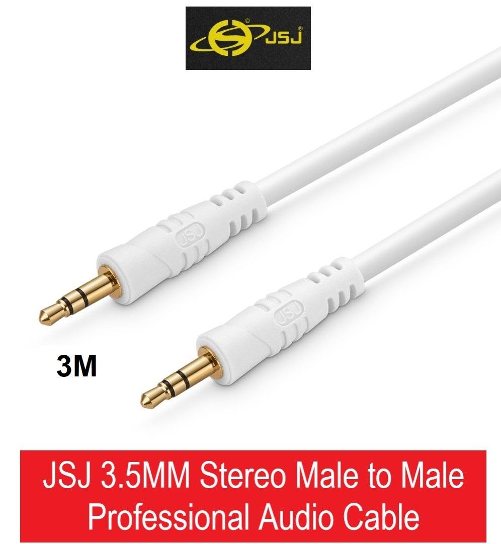 [HCM]Dây cáp loa 2 đầu 3.5 ly mm đực dài 3M hiệu JSJ CHỐNG NHIỄU GẤP ĐÔI tương thích với tất cả các thiết bị phát âm thanh thông dụng