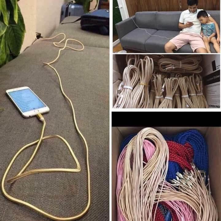 dây sạc dài 3m cho sam sung và iphone