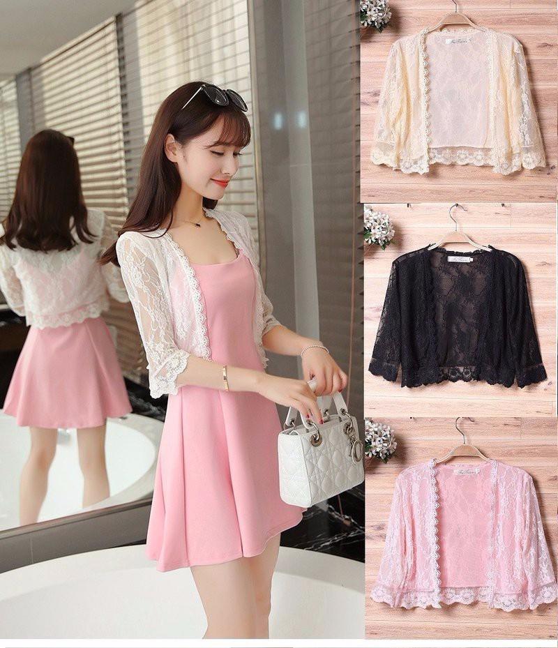 [HCM]Áo khoác ren form lửng tay lỡ