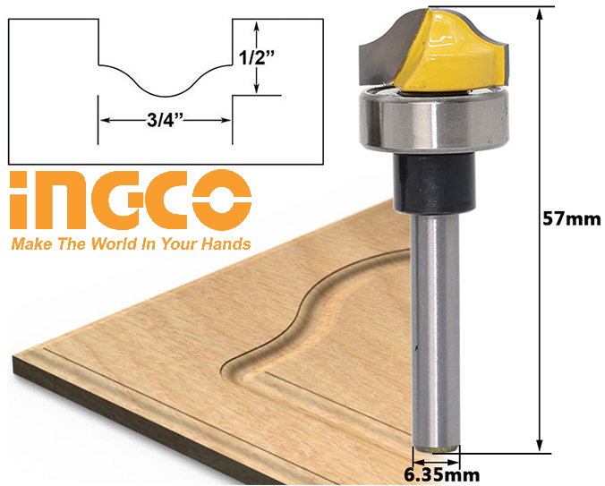 Máy phay gỗ Máy cắt mép 6mm 500W INGCO PLM5002