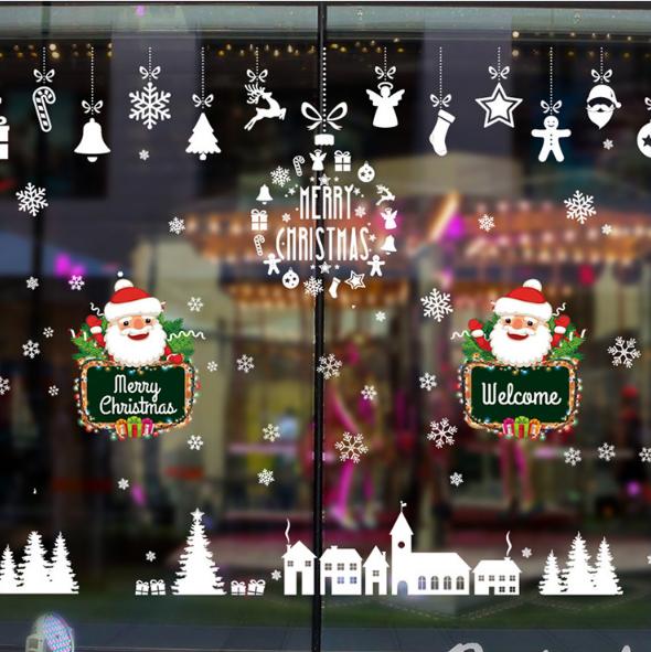 [HCM]COMBO Decal dán Noel - Rèm dây Nhà Thờ kết hợp khung Noel bảng chữ ( 2 TẤM )