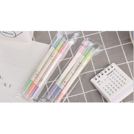 Bộ 6 Bút Đánh Dấu, Bút Lông 2 Đầu