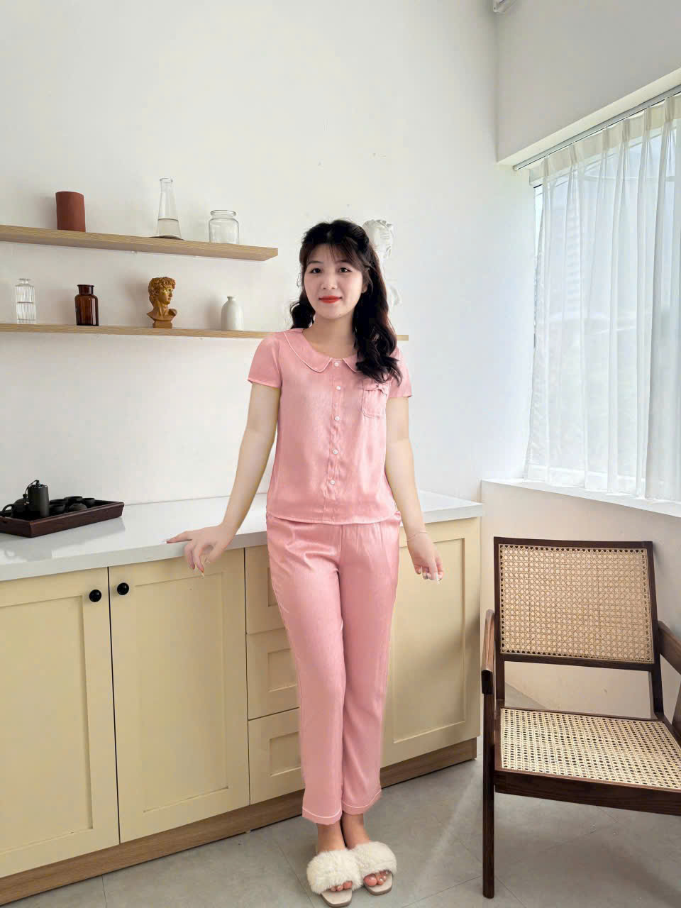 Quần Áo Mặc ở Nhà, Đồ Bộ chất lụa mềm đẹp