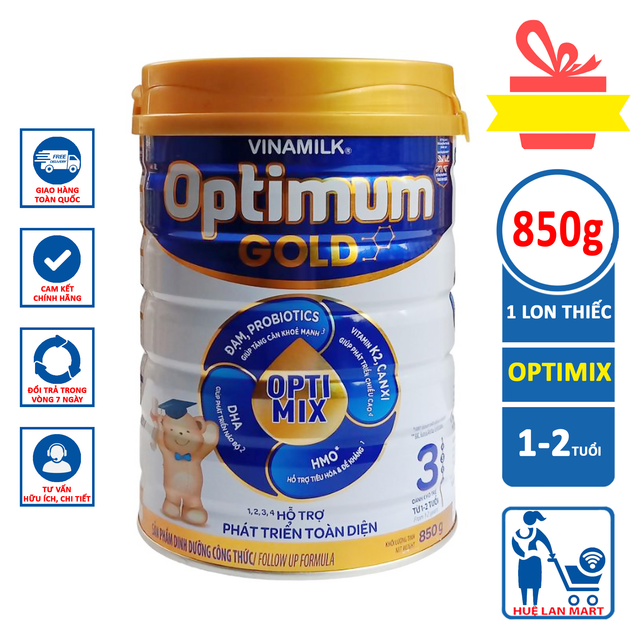 Sữa bột vinamilk optimum gold optimix 3 - hộp 850g