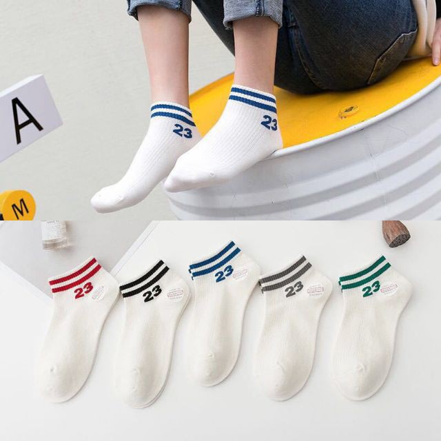 COMBO 05 Tất kẻ số 23 phong cách thể thao