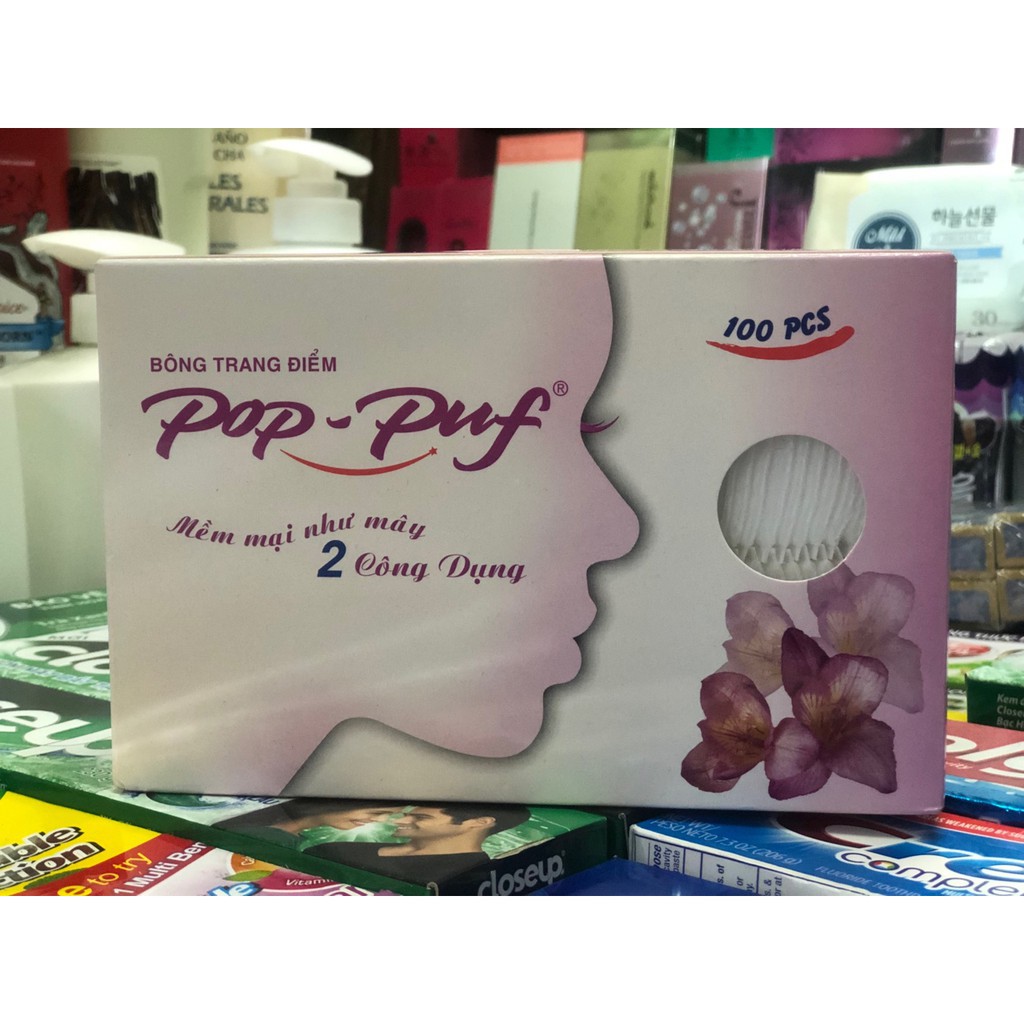 Bông Tẩy Trang 2 CÔNG DỤNG - POP PUF 100pcs