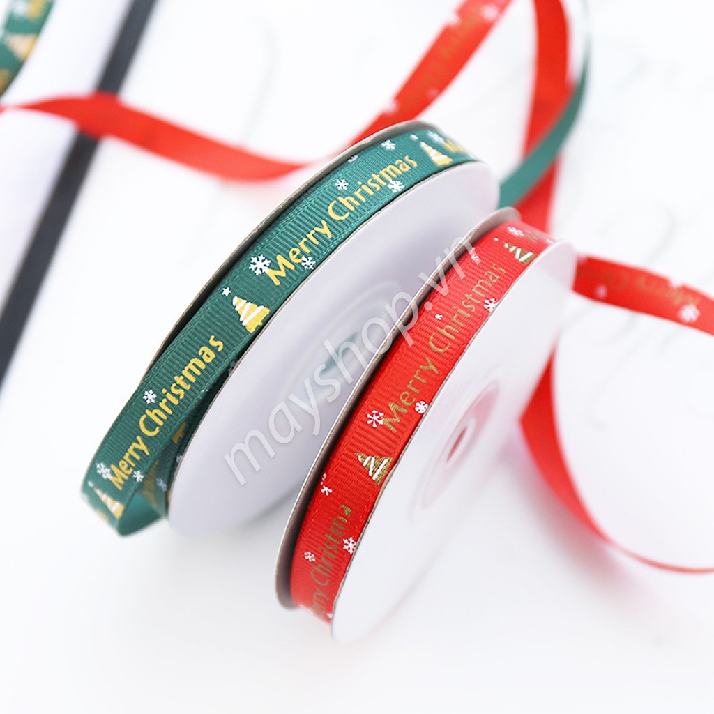Ruy băng lụa Merry Christmas