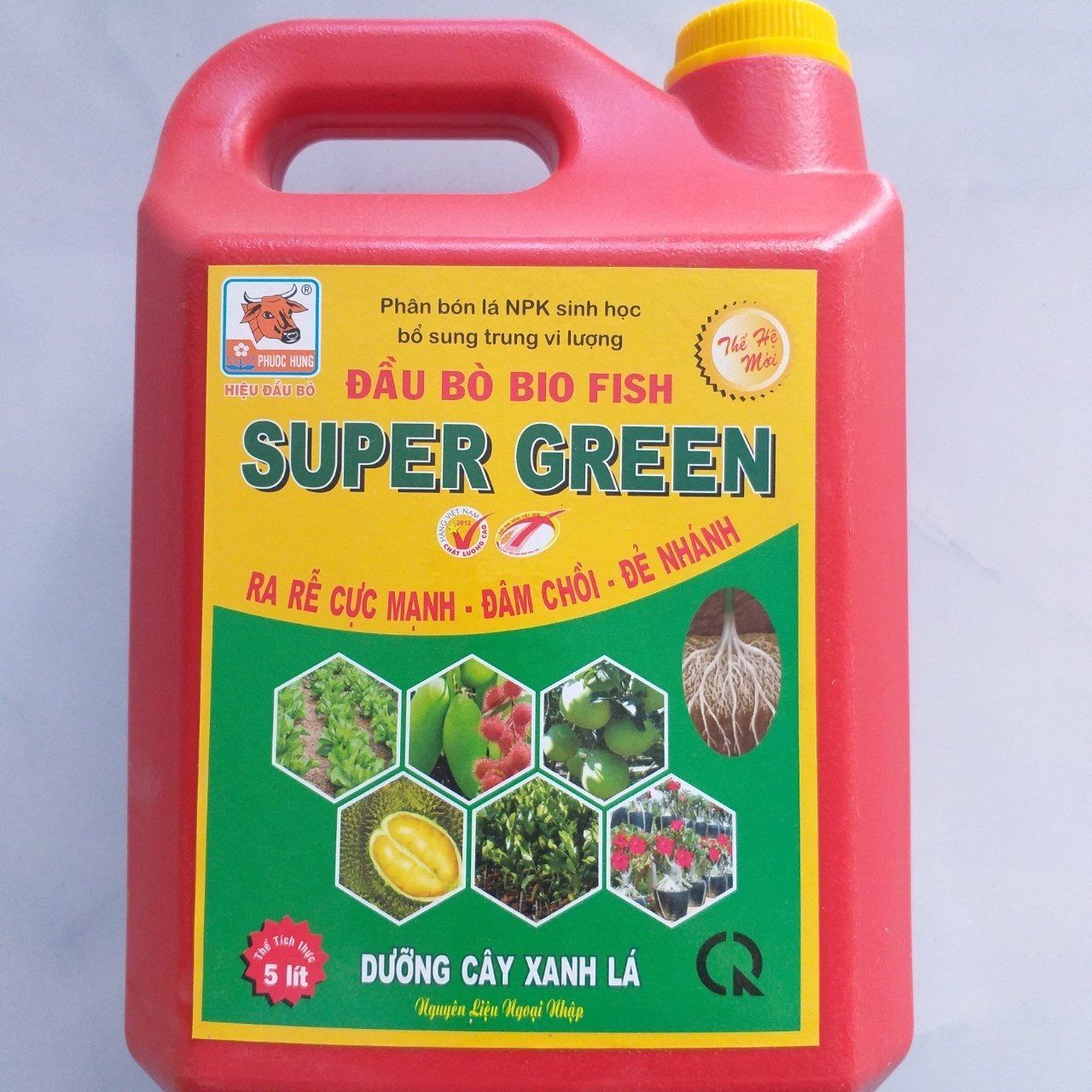 PHÂN BÓN CAO CẤP DẠNG NƯỚC SUPER GREEN - Thùng 5 lít