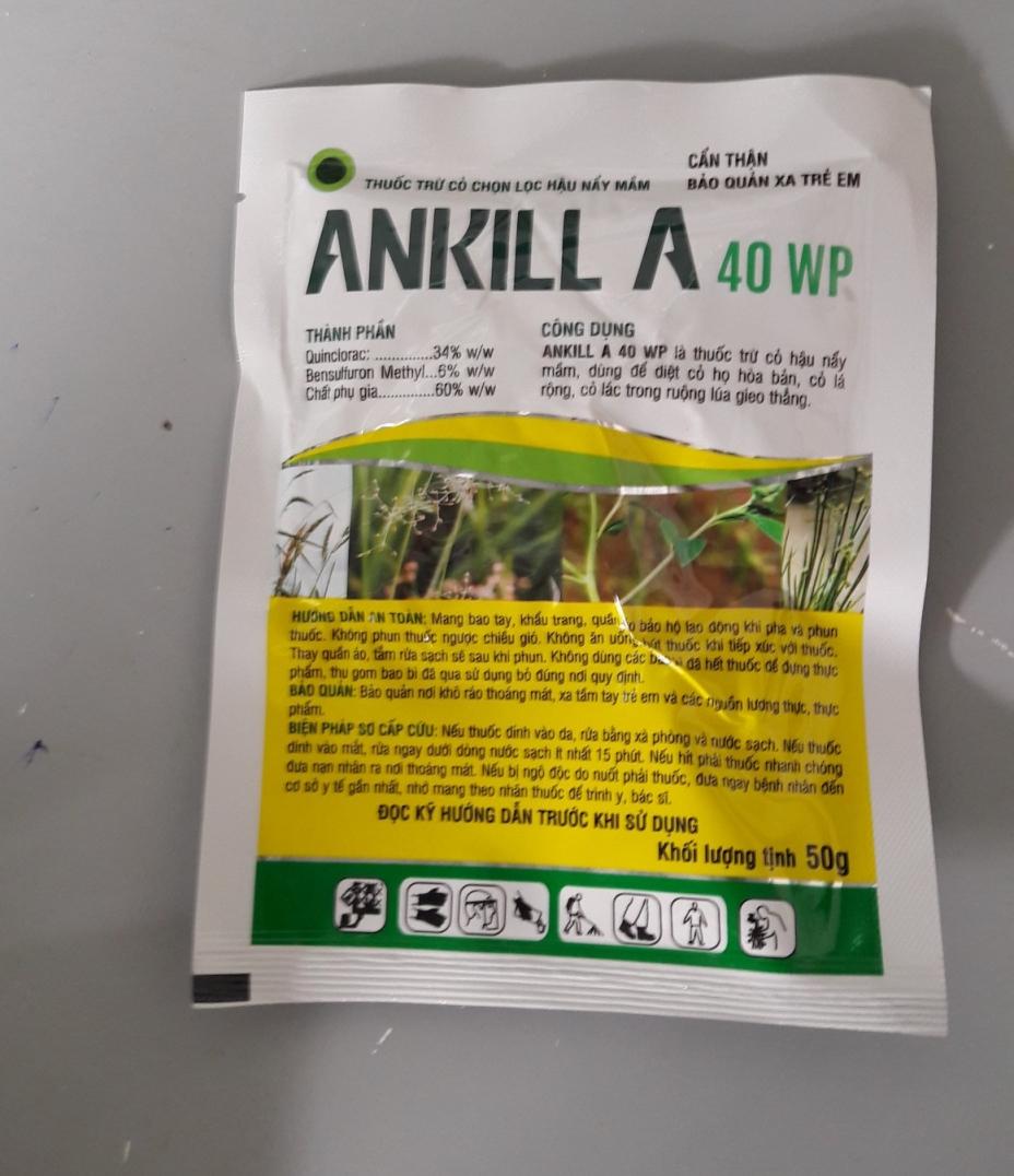Thuốc trừ cỏ gạo Ankill A 40WP 50gr
