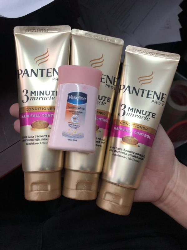 Combo 3 chai Dầu Xả Pantene Chăm Sóc Tóc Hư Tổn 70 ML + Tặng 1 chai sữa dưỡng thể Vaseline 20ml