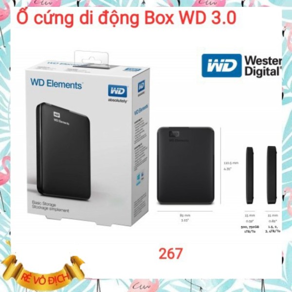 Bảng giá ổ cứng di động (Xả Kho) Box di động WD_cho HDD SSD chuẩn sata 2.5 Usb 3.0 Gía Sỉ=Gía Lẻ Phong Vũ