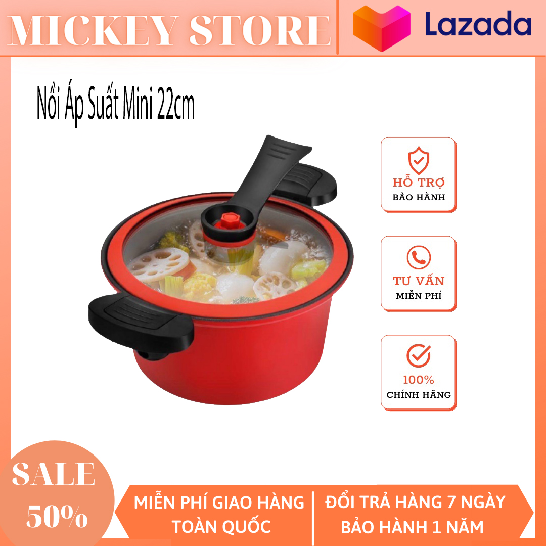 NỒI ÁP SUẤT MINI 22CM MỚI ĐA NĂNG CÓ THỂ SỬ DỤNG CHO MỌI LOẠI BẾP TỪ BẾP GAS BẾP TỪ ĐẾN HỒNG NGOẠI..