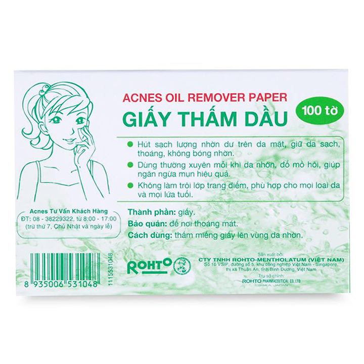 Giấy Thấm Dầu Acnes 100 Tờ