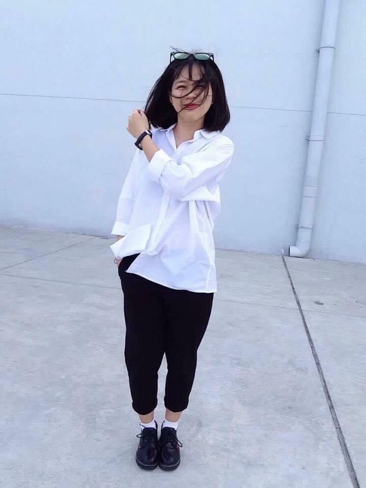 Áo sơ mi trắng trơn nam nữ học sinh