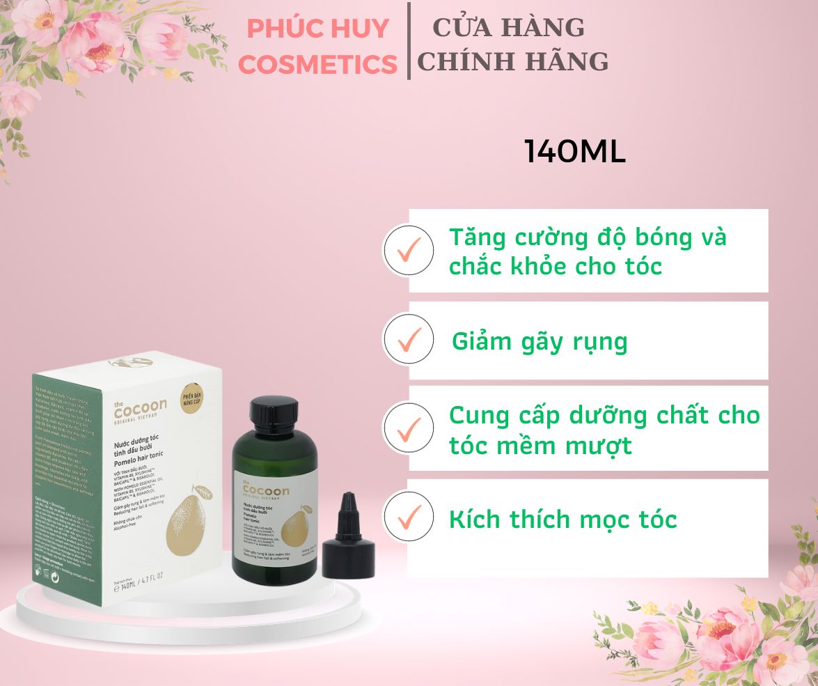 Xịt dưỡng tóc tinh dầu bưởi cocoon 140ml