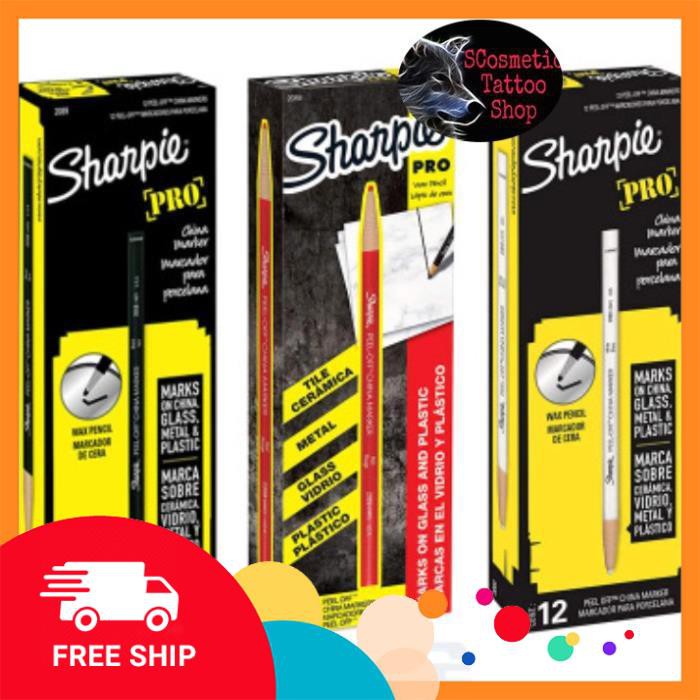 CHÌ ĐÁ -Chì Kẻ Mày Không Trôi-SHARPIE PRo -Đen Đỏ Trắng-USA