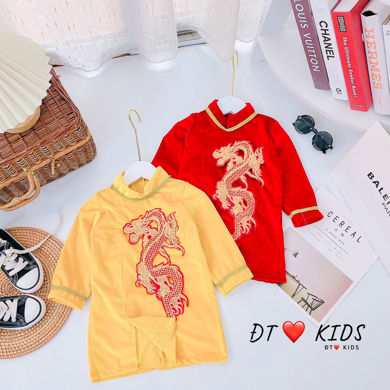 Áo dài Tết cho bé trai và bé gái