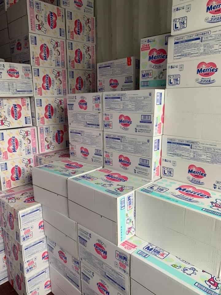 Bỉm/Tã dán Merries + miếng nội địa nhật đủ size NB90/S88/M68