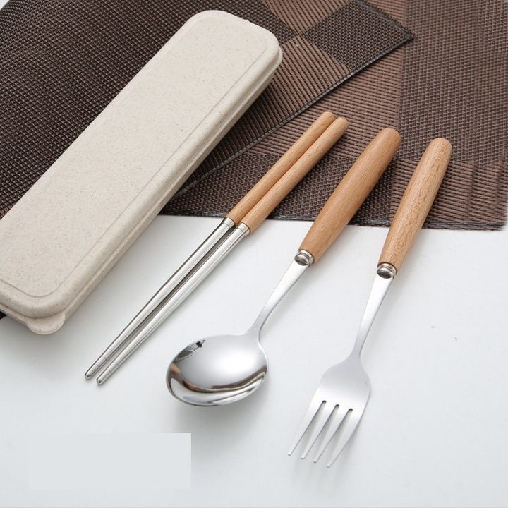 Bộ thìa đũa lúa mạch cán gỗ
