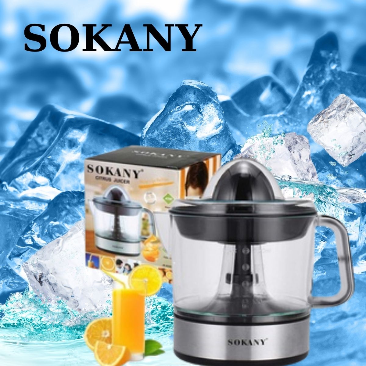 Máy vắt cam, máy ép cam SOKANY JE-623D 700ml, máy ép trái cây kiểu dáng sang trọng tinh tế, Bảo hành 1 đổi 1 nếu do lỗi của nhà sản xuất