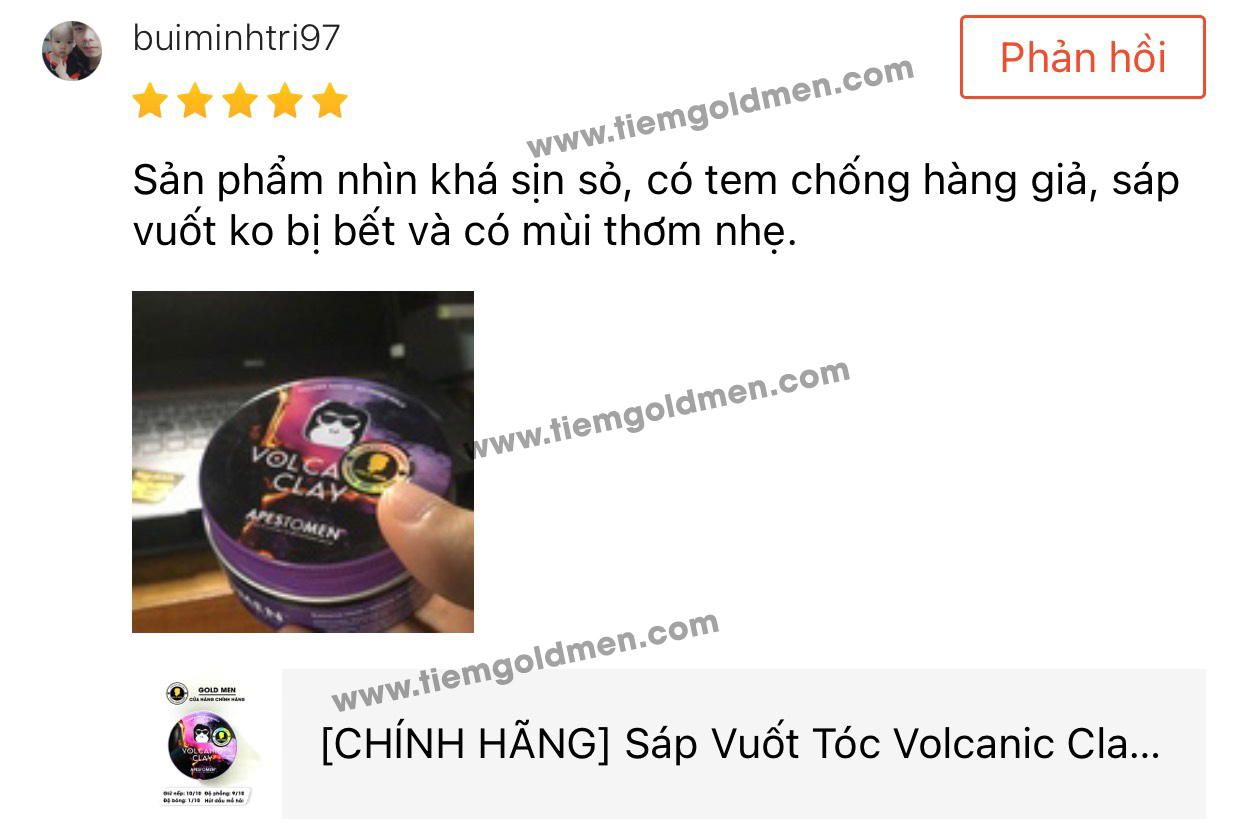 [CHÍNH HÃNG] Sáp Vuốt Tóc Volcanic Clay Tem SMS (Mới nhất)